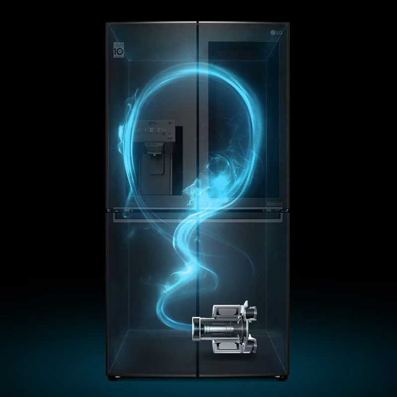 کمپرسور اینورتر خطی معروف ال جی بر روی یخچال X39 