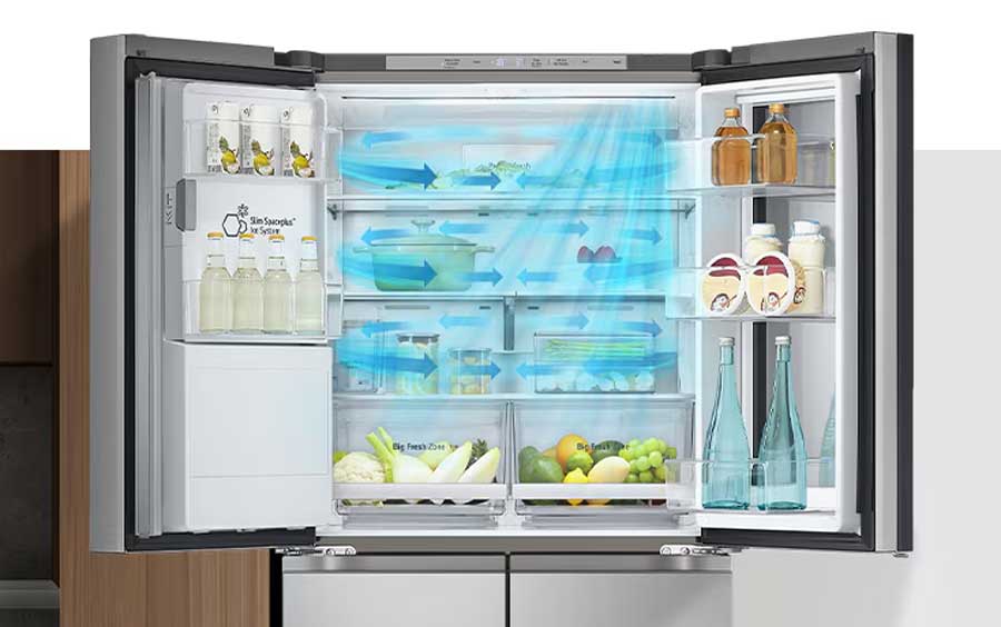 قابلیت دور کولینگ در یخچال فریزر 5 درب ال جی 